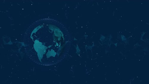 Futuristic Digital Globe with Connecting Network Technology Background