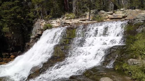 Slow motion shot of the beautiful Provo Falls waterfall in the Uinta Wasatch Cache National Forest i