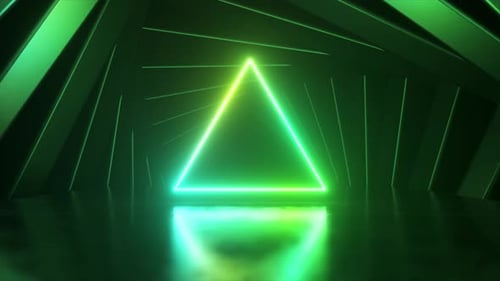 Neon Green Triangle on Stage