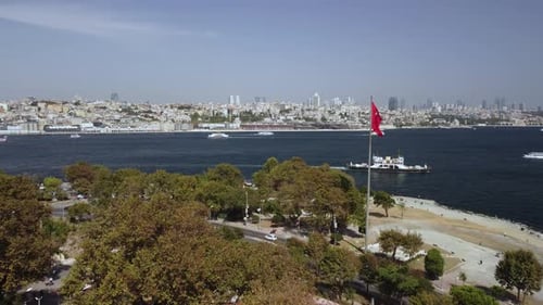 Awesome aerial view of the Golden Horn in Istanbul, Turkey