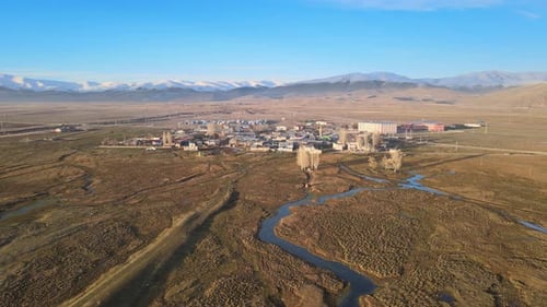 aerial town landscape