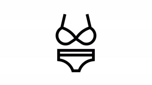 Underwear to Bikini Icon Transformation Line Animation