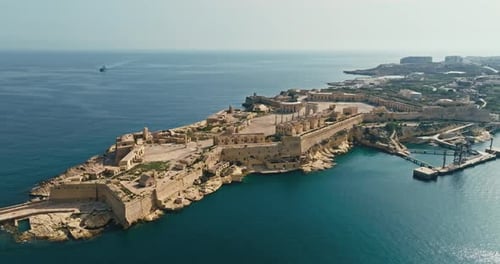 Aerial View of Fort Ricasoli on the Island of Malta