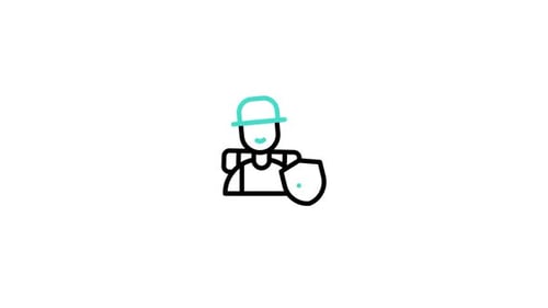 Animated User Security Icon with Shield Checkmark