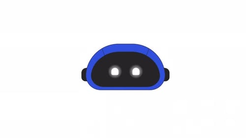 Animated Robot Head with Glowy Eyes