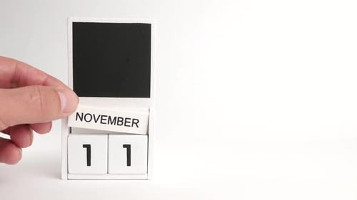 November Eleventh Date on a White Calendar