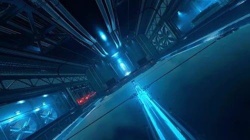 Blaues Science-Fiction-Raumschiff 10