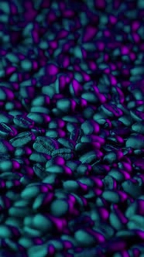 Abstract Neon Glowing Coffee Beans Moving Background Animation