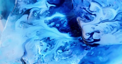 Marbling Enamel Paint Emulsion Light Chaotic Blobs