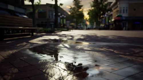 Small Town with Empty Streets
