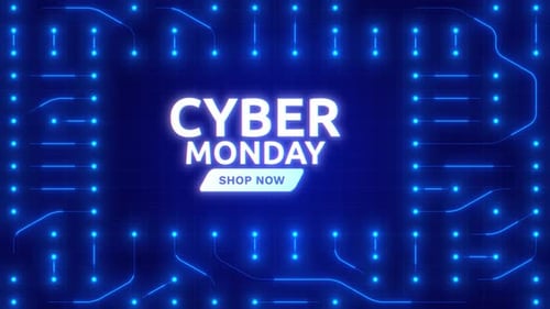 Cyber Monday Digital Circuit Board Promotion Animation