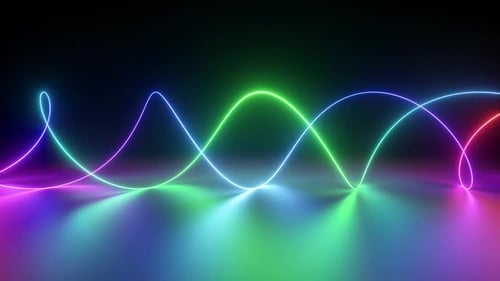 Abstract Neon Light Wave Motion Loop Background