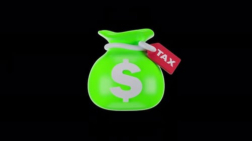 Financial Tax 3D Icon Loop