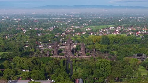 Vue aérienne du temple de Prambanan, Indonésie.