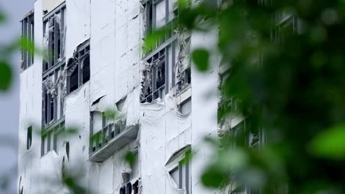 Damaged Exterior of a Building Under Construction