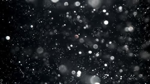 Sparkling White Particles Against Black Background
