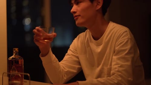 man drinking alone