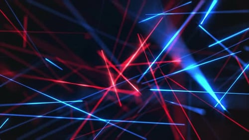 Dynamic Red and Blue Glowing Laser Lines Background