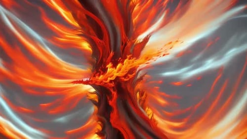 Abstract Fire Energy Vortex Motion Background Loop