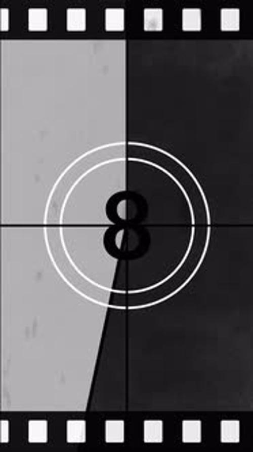 Vertical Old Movie Countdown Animation