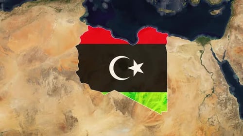 Libyen-Flaggenkarte