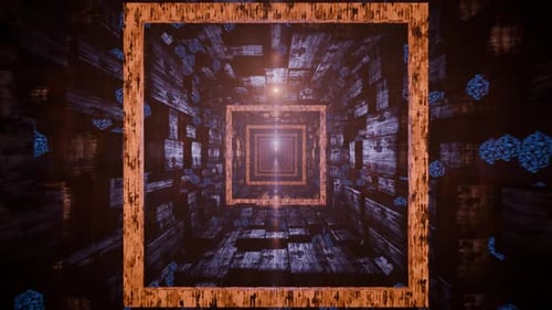 Futuristic Sci Fi Square Tunnel Loop Background
