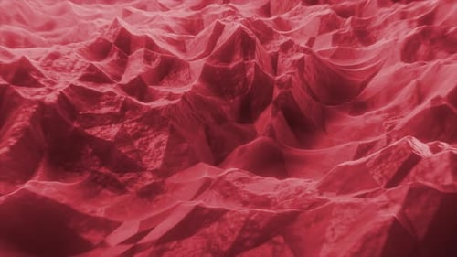 Abstract Red Crystalline Waves Flowing Dynamic Background