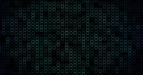 Glowing Blue Green Digital Grid Background Loop