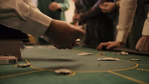 Players Placing Bets at Casino Table