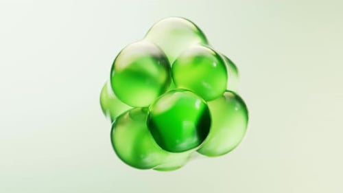 Transparent green bubbles background