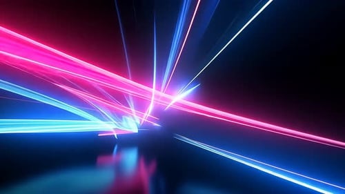 Abstract neon light trails in motion