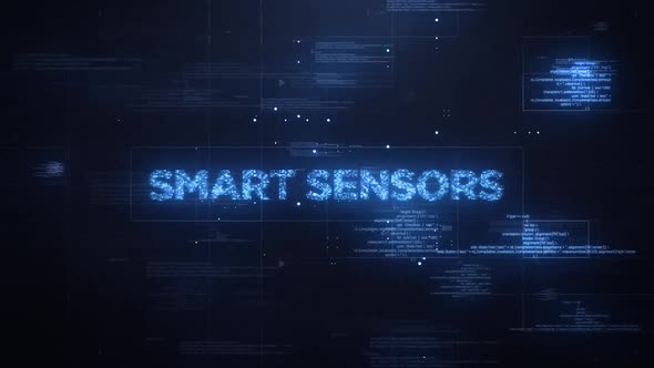Smart Sensors Word On Dynamic Technology Background, Backgrounds Motion ...