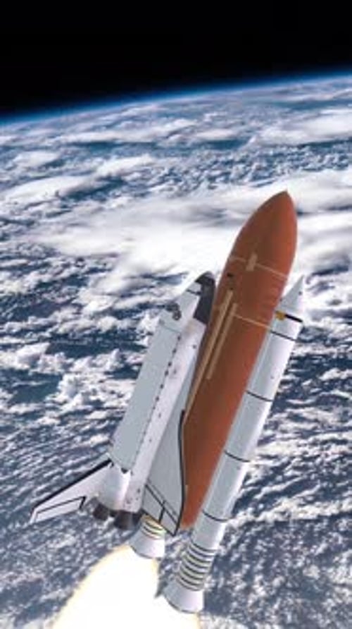 Space Shuttle Launching into Orbit from Earth's Atmosphere