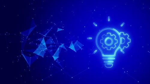 Plexus Technology Background With Idea Icon Loop