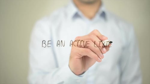Be an Active Listener, Man Writing on Transparent Screen
