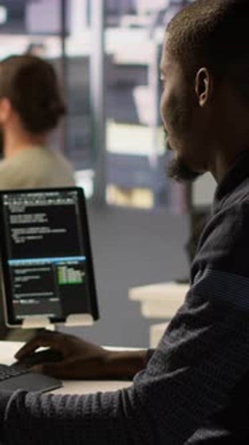 Vertical Video Man Programming in Office Using Artificial Intelligence Tech