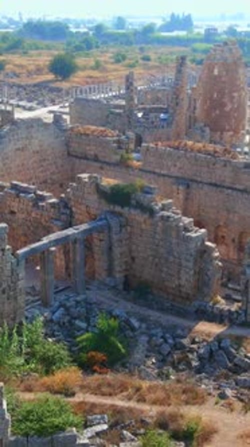 Vertical Video Stories Format In This Captivating Aerial Stock Video the Remarkable Ruins of the