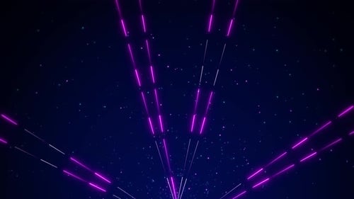 Abstract Neon Geometric Lines Tunnel Loop