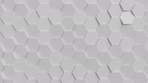 Abstract Moving White Hexagonal Structure Bee Hive Grid Blocks 3d Render Animation Loop