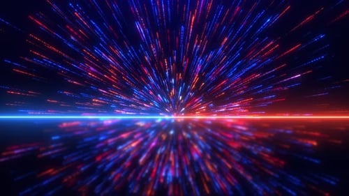 Abstract colorful background with bright neon rays and glowing lines. neon lines or light stripes