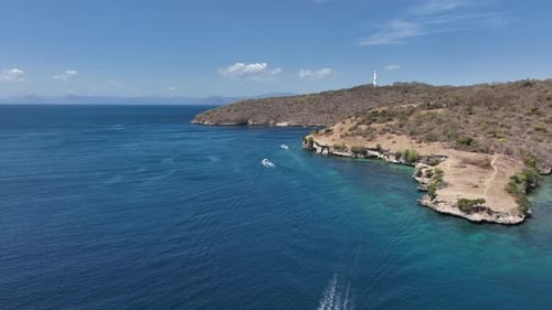 Vista aérea de la lujosa playa privada tropical para fiesta