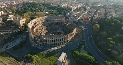 Aerial View of the Coliseum Rome Italy