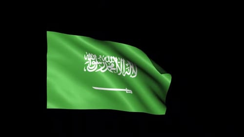 Waving Flag of Saudi Arabia Seamless Loop Animation