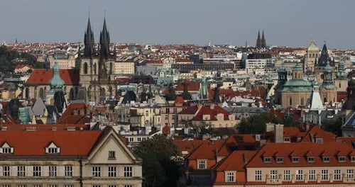 The Church of Our Lady before Tyn. The Old Town Square Prague Czech Republic. Famous Tyn Church on O