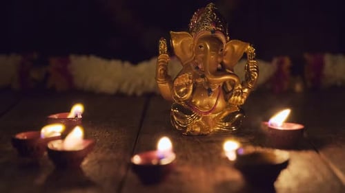 Ganesha with Diwali Lights
