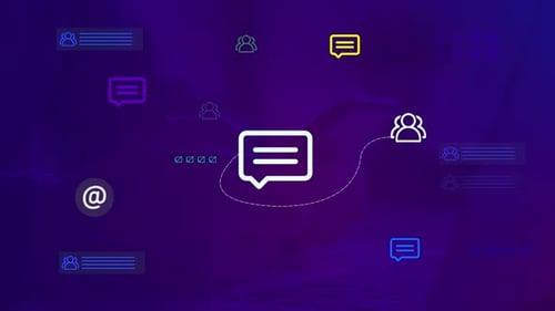 Animated Digital Communication Icons Background