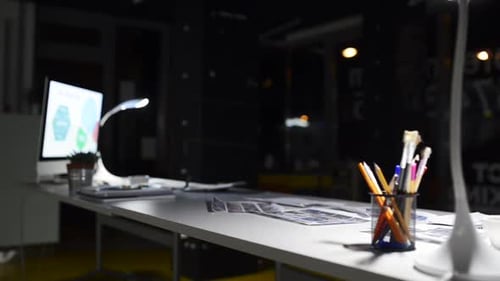Late Night Office Desk Ambience