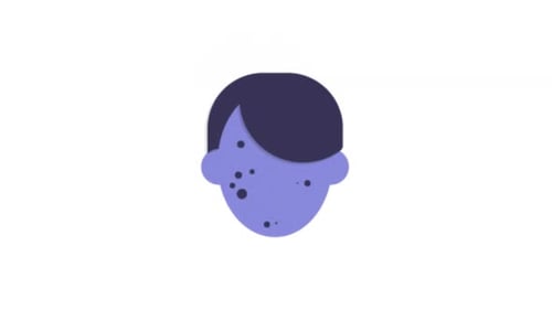 Acne Skin Problem Flat Design Animated Icon