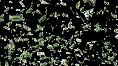 Money rain. USD. US Dollar
