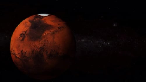 Rotated 3d Mars Planet View